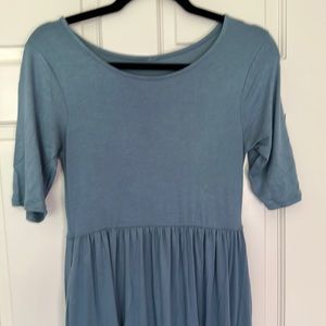 Blue maxi maternity dress